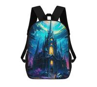 Sinyumoney - Mochila escolar para niñas, impermeable, informal, ligera, para niños o niñas, Fantasy European Castle, 17"