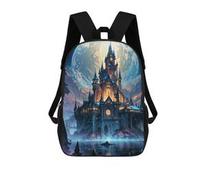 Sinyumoney - Mochila escolar para niñas, impermeable, informal, ligera, para niños o niñas, Fantasy Spooky Castle, 17"