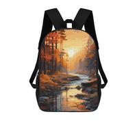 Sinyumoney - Mochila escolar para niñas, impermeable, informal, ligera, para niños o niñas, Sunset Forest, 17"