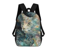 sinyumoney Mochila Escolar Para Niños 17inch Impresa En 3D Abstract Cat Art Print Mochila Deportiva Para Niños Y Niñas Mochila De Moda