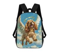 sinyumoney Mochila Escolar Para Niños 17inch Impresa En 3D Angel Dog in Heaven Painting -3 Mochila Deportiva Para Niños Y Niñas Mochila De Moda