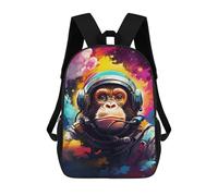 sinyumoney Mochila Escolar Para Niños 17inch Impresa En 3D Ape Astronaut in Space Suit-1 Mochila Deportiva Para Niños Y Niñas Mochila De Moda