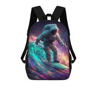 sinyumoney Mochila Escolar Para Niños 17inch Impresa En 3D Astronaut Surfing Galaxy Wave Mochila Deportiva Para Niños Y Niñas Mochila De Moda
