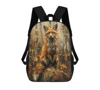 sinyumoney Mochila Escolar Para Niños 17inch Impresa En 3D Autumn Fox in Forest-1 Mochila Deportiva Para Niños Y Niñas Mochila De Moda