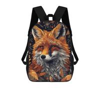 sinyumoney Mochila Escolar Para Niños 17inch Impresa En 3D Autumn Fox Portrait-2 Mochila Deportiva Para Niños Y Niñas Mochila De Moda