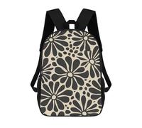 sinyumoney Mochila Escolar Para Niños 17inch Impresa En 3D Black Daisies Floral Mid Century Mochila Deportiva Para Niños Y Niñas Mochila De Moda