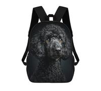 sinyumoney Mochila Escolar Para Niños 17inch Impresa En 3D Black Poodle Dog Portrait Mochila Deportiva Para Niños Y Niñas Mochila De Moda