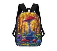 sinyumoney Mochila Escolar Para Niños 17inch Impresa En 3D Cat in Mushroom Forest Mochila Deportiva Para Niños Y Niñas Mochila De Moda
