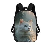 sinyumoney Mochila Escolar Para Niños 17inch Impresa En 3D Cat in Water with Forest Background -1 Mochila Deportiva Para Niños Y Niñas Mochila De Moda