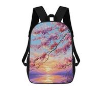 sinyumoney Mochila Escolar Para Niños 17inch Impresa En 3D Cherry Blossom Sunset Landscape Mochila Deportiva Para Niños Y Niñas Mochila De Moda