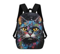 sinyumoney Mochila Escolar Para Niños 17inch Impresa En 3D Colorful Abstract Cat Art Print-12 Mochila Deportiva Para Niños Y Niñas Mochila De Moda