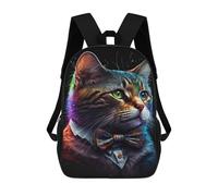 sinyumoney Mochila Escolar Para Niños 17inch Impresa En 3D Colorful Cat Portrait Mochila Deportiva Para Niños Y Niñas Mochila De Moda