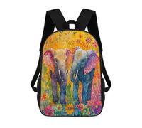 sinyumoney Mochila Escolar Para Niños 17inch Impresa En 3D Colorful Elephant Art Print Mochila Deportiva Para Niños Y Niñas Mochila De Moda