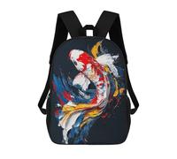 sinyumoney Mochila Escolar Para Niños 17inch Impresa En 3D Colorful Koi Fish Painting-2 Mochila Deportiva Para Niños Y Niñas Mochila De Moda