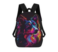 sinyumoney Mochila Escolar Para Niños 17inch Impresa En 3D Colorful Neon Dog Art Print-2 Mochila Deportiva Para Niños Y Niñas Mochila De Moda