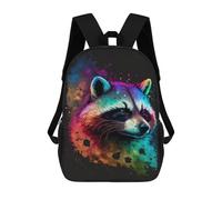 sinyumoney Mochila Escolar Para Niños 17inch Impresa En 3D Colorful Raccoon Art Print Mochila Deportiva Para Niños Y Niñas Mochila De Moda