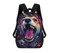 sinyumoney Mochila Escolar Para Niños 17inch Impresa En 3D Colorful Roaring Dog Art Print Mochila Deportiva Para Niños Y Niñas Mochila De Moda