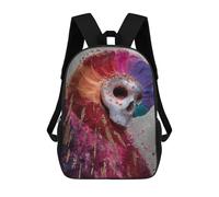 sinyumoney Mochila Escolar Para Niños 17inch Impresa En 3D Colorful Sugar Skull Painting Mochila Deportiva Para Niños Y Niñas Mochila De Moda