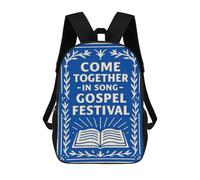 sinyumoney Mochila Escolar Para Niños 17inch Impresa En 3D Come Together in Song Gospel Festival Poster Mochila Deportiva Para Niños Y Niñas Mochila De Moda