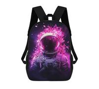 sinyumoney Mochila Escolar Para Niños 17inch Impresa En 3D Cosmic Astronaut Floral Art Mochila Deportiva Para Niños Y Niñas Mochila De Moda