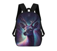 sinyumoney Mochila Escolar Para Niños 17inch Impresa En 3D Cosmic Deer Portrait-1 Mochila Deportiva Para Niños Y Niñas Mochila De Moda