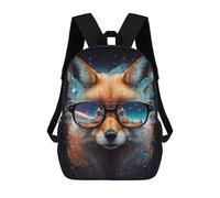 sinyumoney Mochila Escolar Para Niños 17inch Impresa En 3D Cosmic Fox Sunglasses Art Mochila Deportiva Para Niños Y Niñas Mochila De Moda