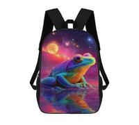 sinyumoney Mochila Escolar Para Niños 17inch Impresa En 3D Cosmic Frog Reflections Mochila Deportiva Para Niños Y Niñas Mochila De Moda