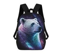 sinyumoney Mochila Escolar Para Niños 17inch Impresa En 3D Cosmic Polar Bear Art Print-3 Mochila Deportiva Para Niños Y Niñas Mochila De Moda