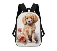 sinyumoney Mochila Escolar Para Niños 17inch Impresa En 3D Cute Puppy in Watercolor Mochila Deportiva Para Niños Y Niñas Mochila De Moda