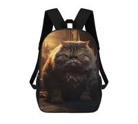 sinyumoney Mochila Escolar Para Niños 17inch Impresa En 3D Dark Evil Funny Fat Cat Mochila Deportiva Para Niños Y Niñas Mochila De Moda