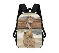 sinyumoney Mochila Escolar Para Niños 17inch Impresa En 3D Desert Wolf Reflection Mochila Deportiva Para Niños Y Niñas Mochila De Moda