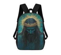 sinyumoney Mochila Escolar Para Niños 17inch Impresa En 3D Divine Majesty Golden Crown Portrait Mochila Deportiva Para Niños Y Niñas Mochila De Moda