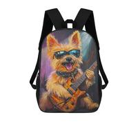 sinyumoney Mochila Escolar Para Niños 17inch Impresa En 3D Dog Playing Guitar Painting Mochila Deportiva Para Niños Y Niñas Mochila De Moda