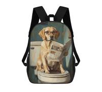 sinyumoney Mochila Escolar Para Niños 17inch Impresa En 3D Dog Reading Newspaper on Toilet-40 Mochila Deportiva Para Niños Y Niñas Mochila De Moda
