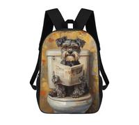 sinyumoney Mochila Escolar Para Niños 17inch Impresa En 3D Dog Reading Newspaper on Toilet-41 Mochila Deportiva Para Niños Y Niñas Mochila De Moda