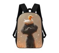 sinyumoney Mochila Escolar Para Niños 17inch Impresa En 3D Duck on Dog Head-1 Mochila Deportiva Para Niños Y Niñas Mochila De Moda