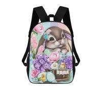 sinyumoney Mochila Escolar Para Niños 17inch Impresa En 3D Easter Bunny Basket Mochila Deportiva Para Niños Y Niñas Mochila De Moda