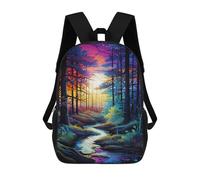 sinyumoney Mochila Escolar Para Niños 17inch Impresa En 3D Enchanted Forest Sunset Stream Mochila Deportiva Para Niños Y Niñas Mochila De Moda
