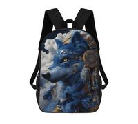 sinyumoney Mochila Escolar Para Niños 17inch Impresa En 3D Ethereal Blue Wolf Artwork Mochila Deportiva Para Niños Y Niñas Mochila De Moda