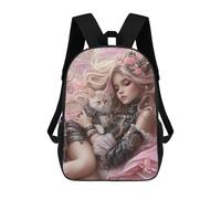 sinyumoney Mochila Escolar Para Niños 17inch Impresa En 3D Fantasy Fairy Cat Artwork-1 Mochila Deportiva Para Niños Y Niñas Mochila De Moda