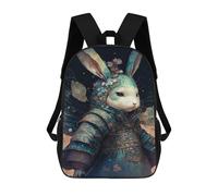 sinyumoney Mochila Escolar Para Niños 17inch Impresa En 3D Fantasy Rabbit Warrior Art Print Mochila Deportiva Para Niños Y Niñas Mochila De Moda
