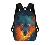 sinyumoney Mochila Escolar Para Niños 17inch Impresa En 3D Flaming Wolf Art Print -1 Mochila Deportiva Para Niños Y Niñas Mochila De Moda