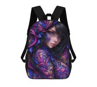 sinyumoney Mochila Escolar Para Niños 17inch Impresa En 3D Floral Fantasy Portrait Anime Girl Mochila Deportiva Para Niños Y Niñas Mochila De Moda
