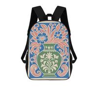 sinyumoney Mochila Escolar Para Niños 17inch Impresa En 3D Floral Vase Art Nouveau Illustration Mochila Deportiva Para Niños Y Niñas Mochila De Moda