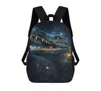 sinyumoney Mochila Escolar Para Niños 17inch Impresa En 3D Galactic Crocodile Art Print-17 Mochila Deportiva Para Niños Y Niñas Mochila De Moda
