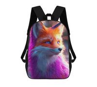 sinyumoney Mochila Escolar Para Niños 17inch Impresa En 3D Glowing Fox Portrait-1 Mochila Deportiva Para Niños Y Niñas Mochila De Moda