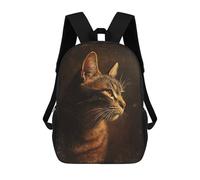 sinyumoney Mochila Escolar Para Niños 17inch Impresa En 3D Golden Tabby Cat Portrait Mochila Deportiva Para Niños Y Niñas Mochila De Moda