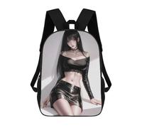 sinyumoney Mochila Escolar Para Niños 17inch Impresa En 3D Goth Anime Girl WAIFU CUTE Mochila Deportiva Para Niños Y Niñas Mochila De Moda