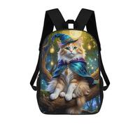 sinyumoney Mochila Escolar Para Niños 17inch Impresa En 3D Magical Forest Cat Adventure Mochila Deportiva Para Niños Y Niñas Mochila De Moda