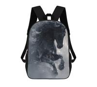 sinyumoney Mochila Escolar Para Niños 17inch Impresa En 3D Majestic Black Horse in Motion Mochila Deportiva Para Niños Y Niñas Mochila De Moda